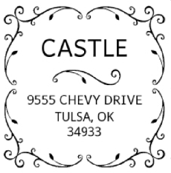 Designer Monogram Square Address Hand Stamp